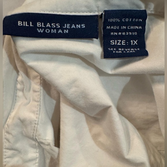 Bliss blass Classic White Button-Up Shirt 1X 100% cotton - Picture 3 of 6